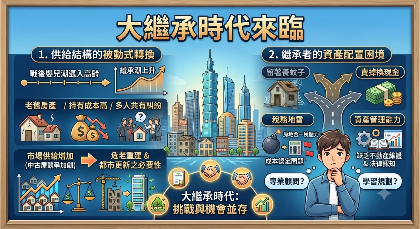 大繼承時代來臨，都市更新與危老重建將成為下一波房地產的重要趨勢
